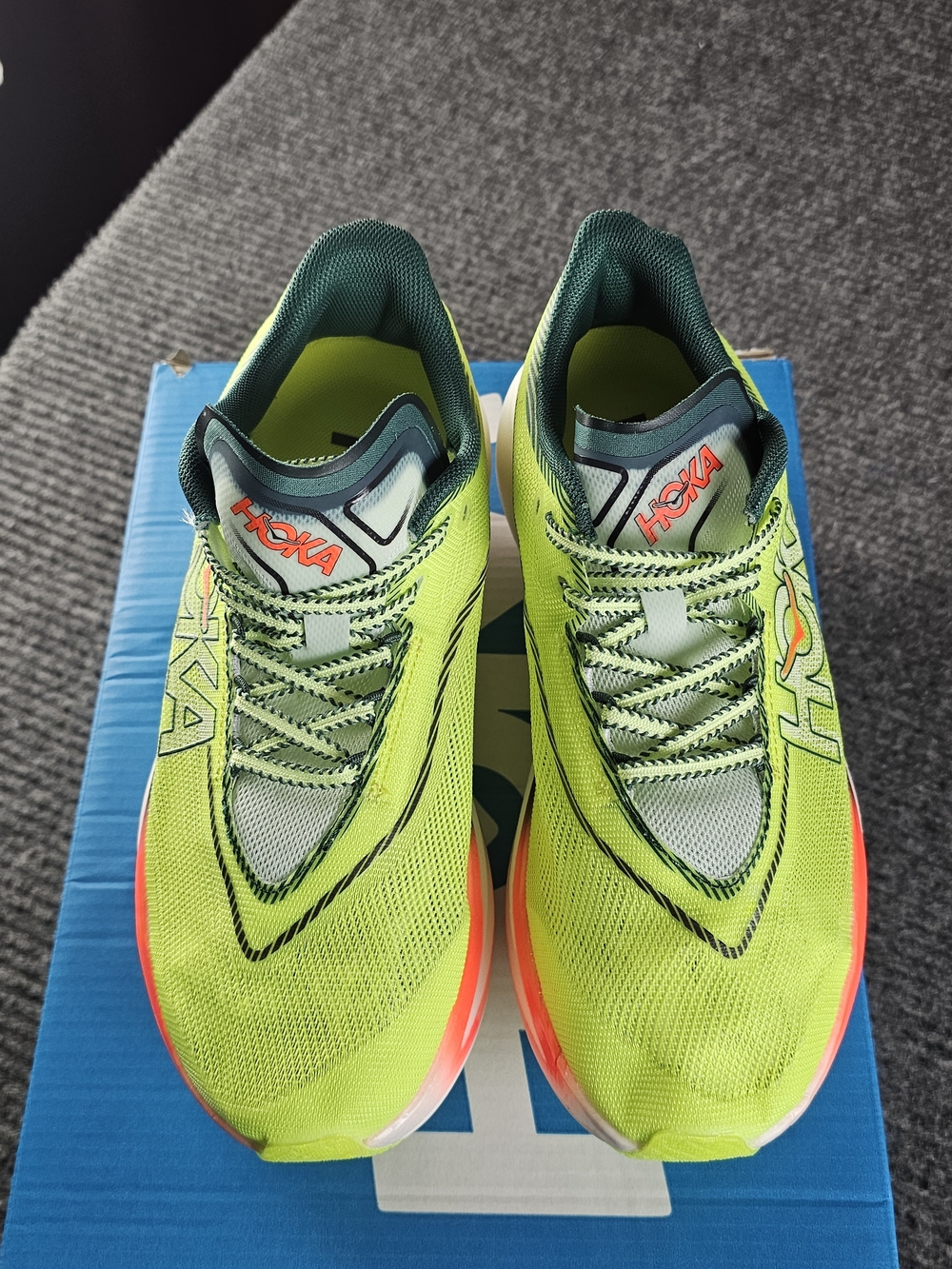 HOKA U Cielo X1 3.0 Neon Green/Teal Running Shoes Womens 7.5 - Picture 5 of 9